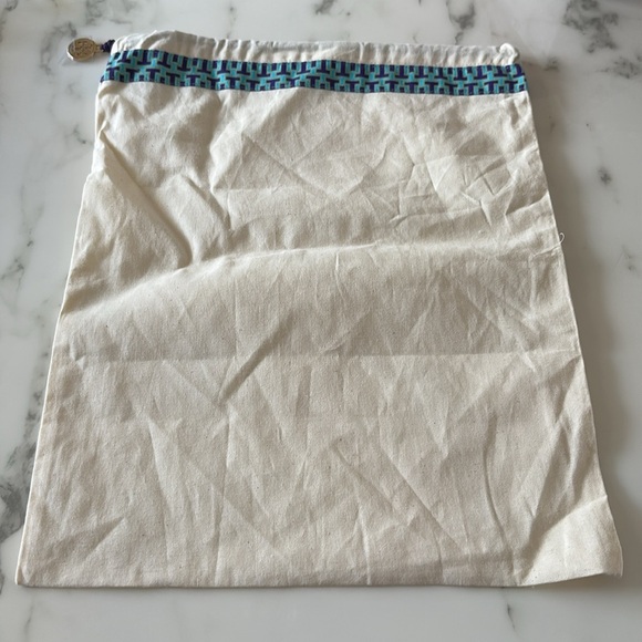 New Tory Burch Blue / canvas drawstring dust bag - Picture 1 of 9